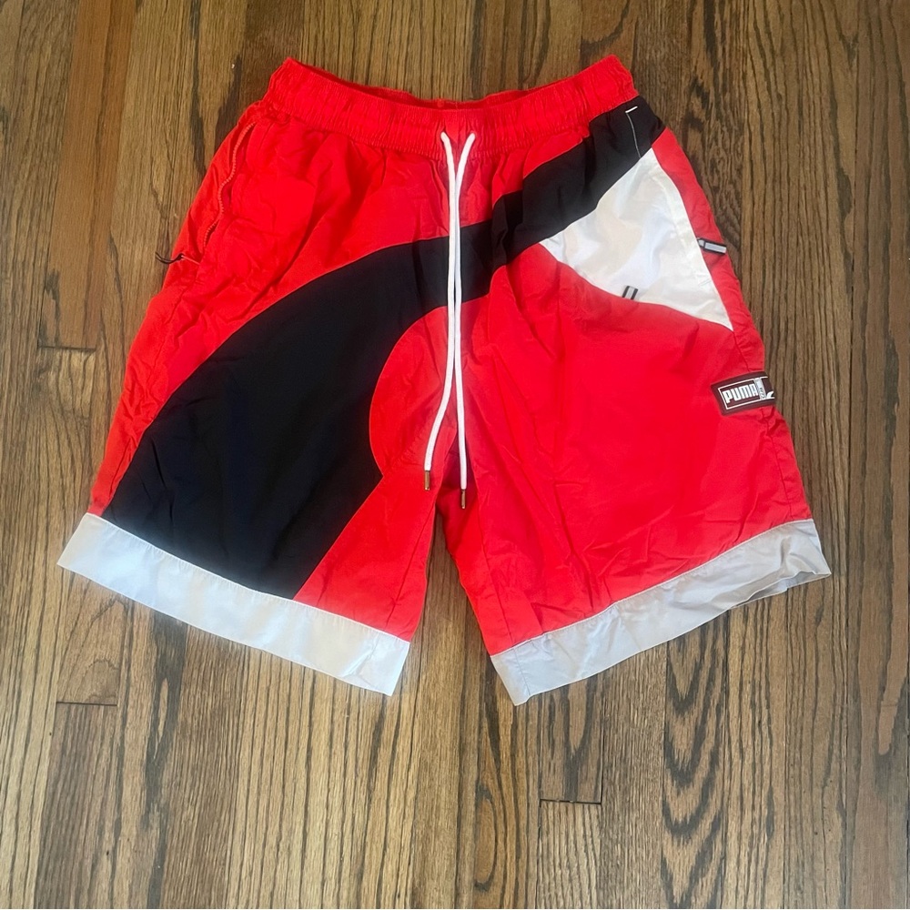 Puma Red and Black Athletic Shorts size Medium